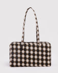 Baggu - Medium Nylon Bowler Bag - Blurred Gingham Brown -
