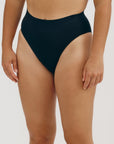 Organic Basics - Smooth Hi-Leg Briefs 5-Pack - Seaweed / Walnut / Hazelnut / Black / Black -