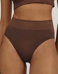 Organic Basics - Smooth Hi-Leg Briefs 5-Pack - Seaweed / Walnut / Hazelnut / Black / Black -