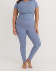 Organic Basics - Active Mesh Tee - Misty Blue -