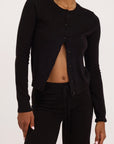 Organic Basics - Soft Knit Slim Cardigan - Black -