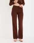 Organic Basics - Soft Knit Straight Leg Pants - Rich Brown -