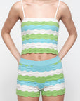 Organic Basics - Soft Knit Textured Cami - Juicy Apple Stripe -