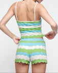 Organic Basics - Soft Knit Textured Cami - Juicy Apple Stripe -