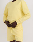 Organic Basics - Weekend Crop Crewneck - Light Lemon -