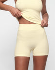 Organic Basics - Seamless Waffle Shorts - Buttercup -