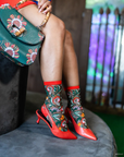Sock Candy - Wicked Elphaba Land Black Sheer Crew Sock -