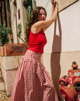 Lisa Says Gah - Maeve Midi Skirt - Cherry -