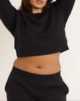 Organic Basics - Weekend Crop Crewneck - Black -