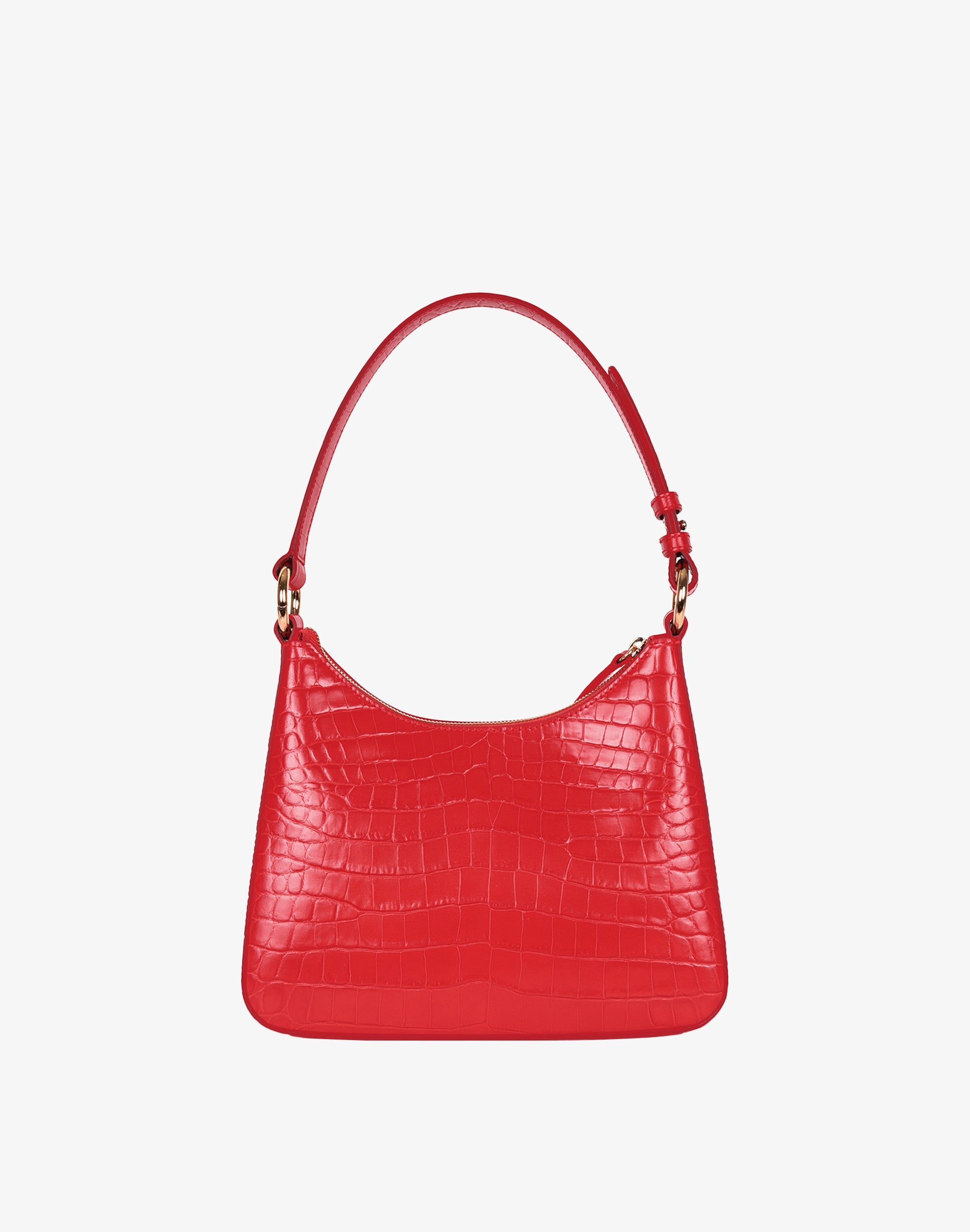 Hyer Goods - Luxe Medium Shoulder Bag - Bright Red Croco -
