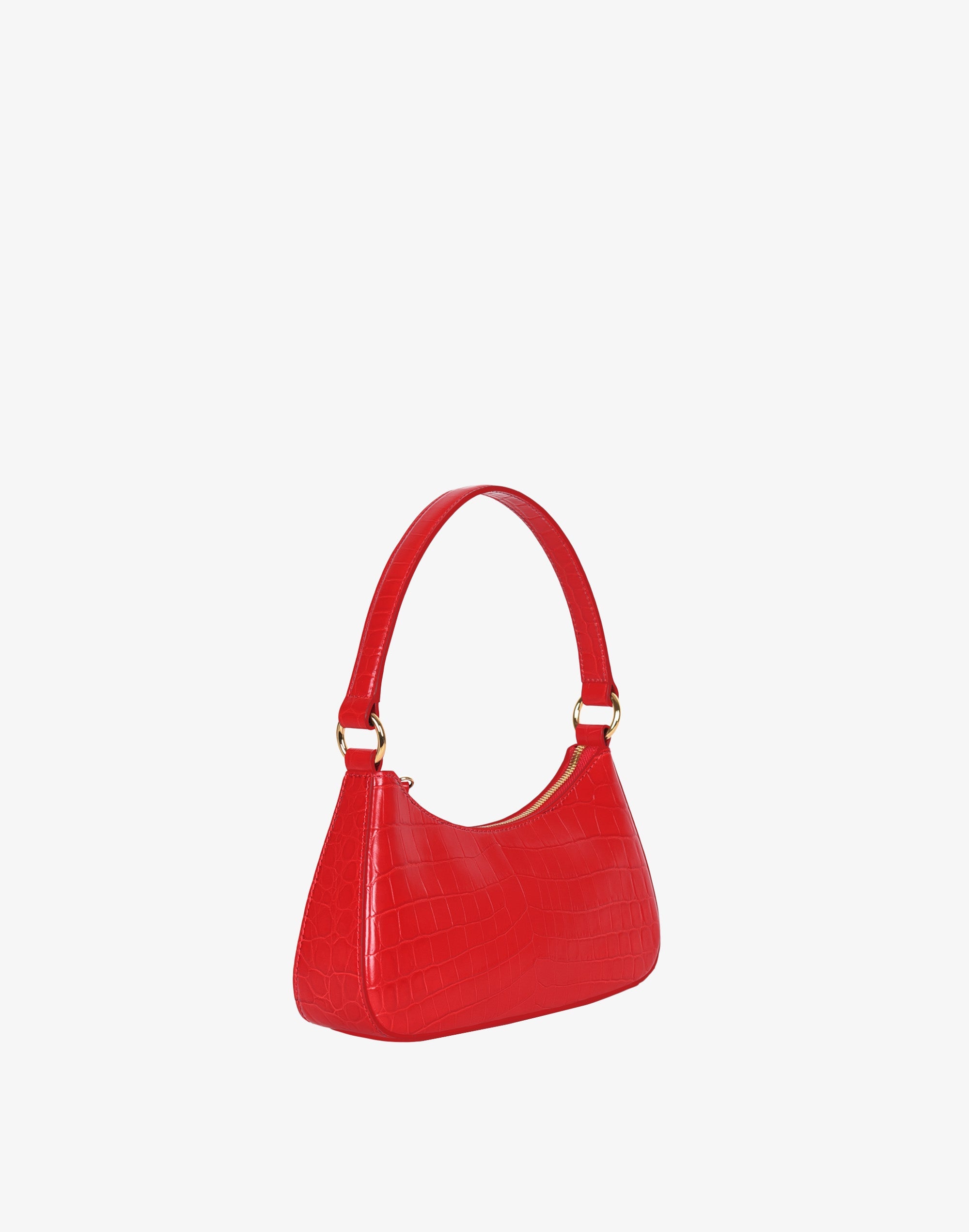 Hyer Goods - Luxe Mini Shoulder Bag - Bright Red Croco -