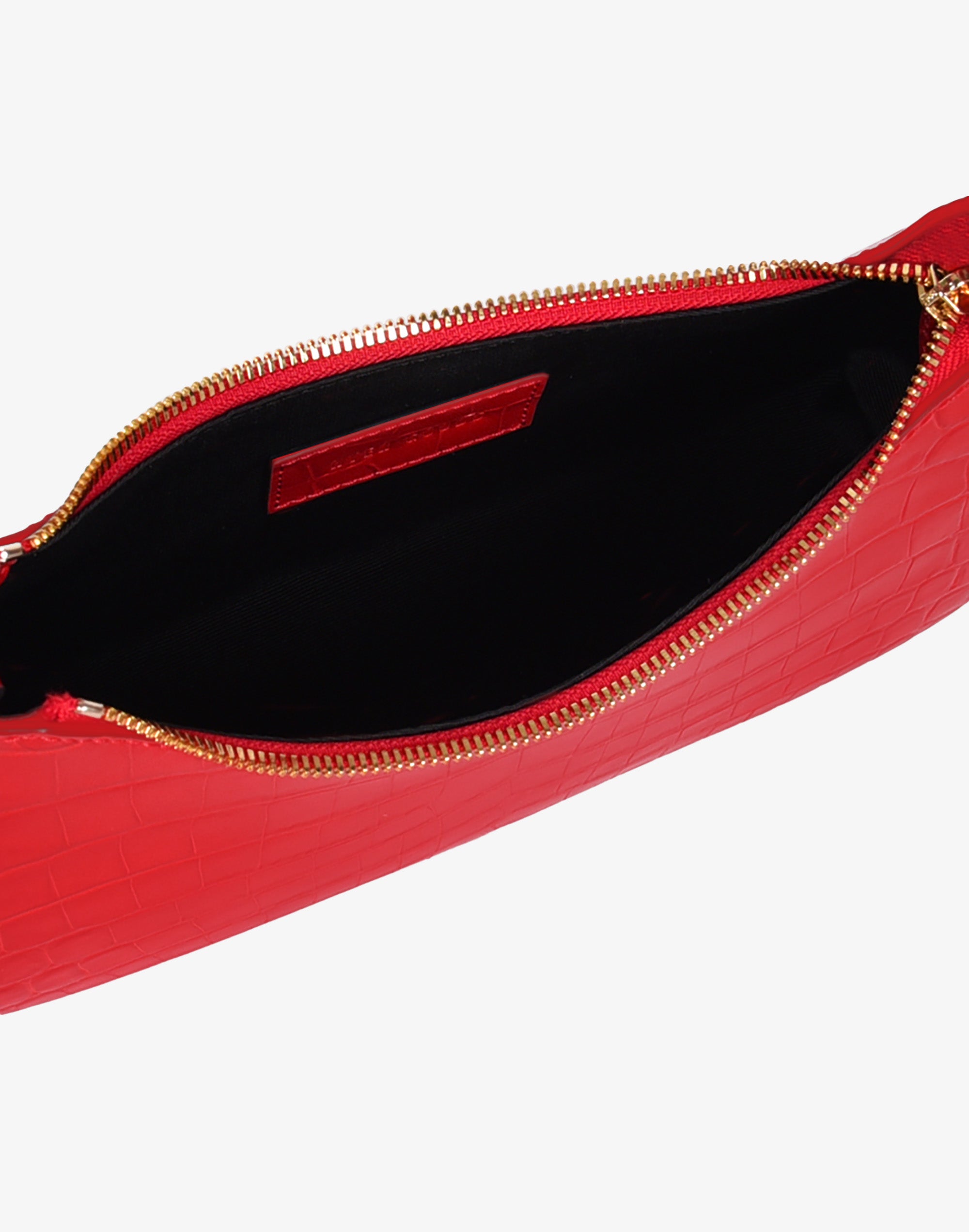 Hyer Goods - Luxe Mini Shoulder Bag - Bright Red Croco -