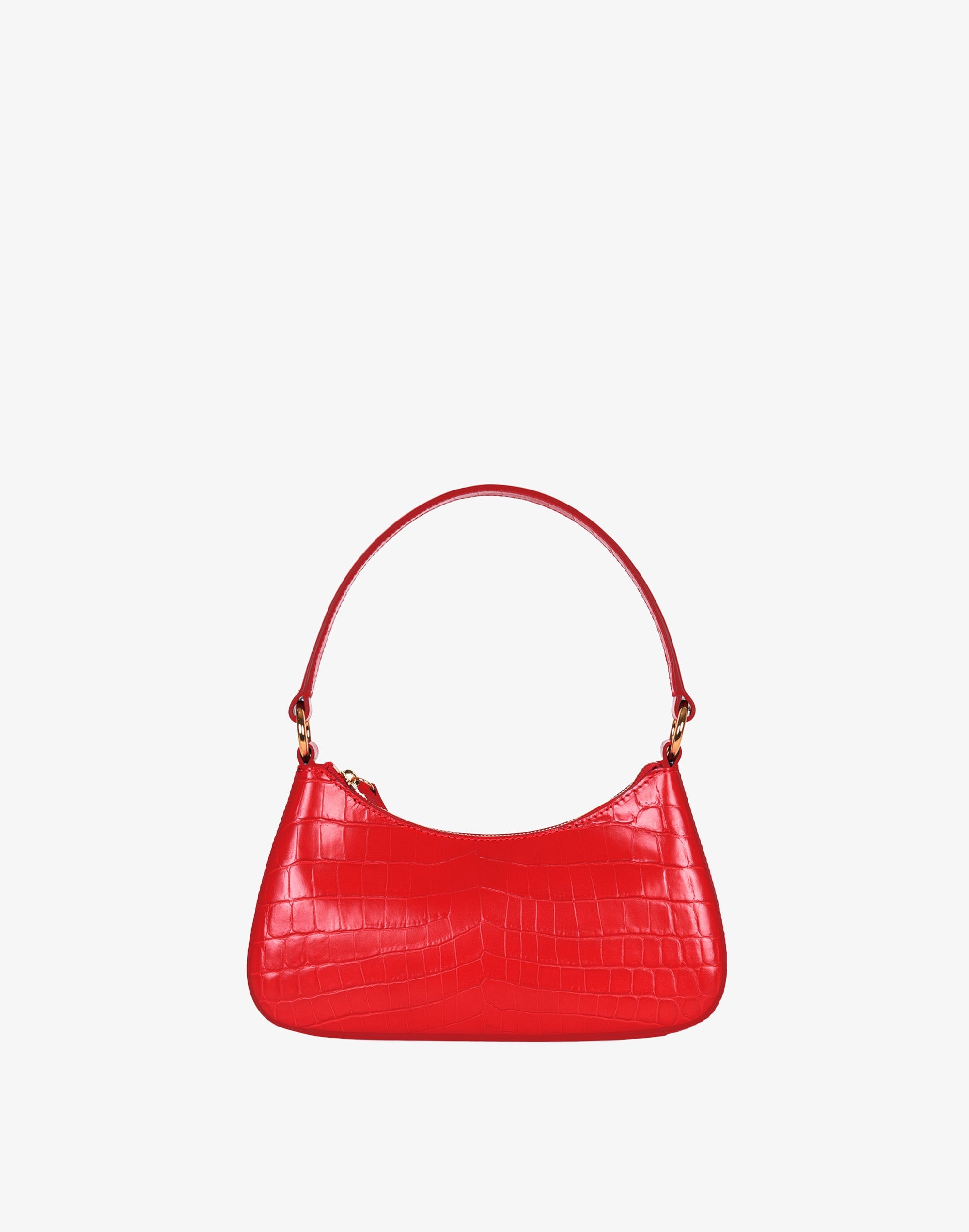 Hyer Goods - Luxe Mini Shoulder Bag - Bright Red Croco -