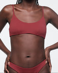 Organic Basics - Swim Scoop Bikini Top - Hibiscus Kiss -