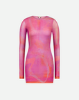 Saemdi - Ceyra Printed Mesh Mini Dress -