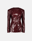 Saemdi - Jovi Patent Faux Leather Blazer -