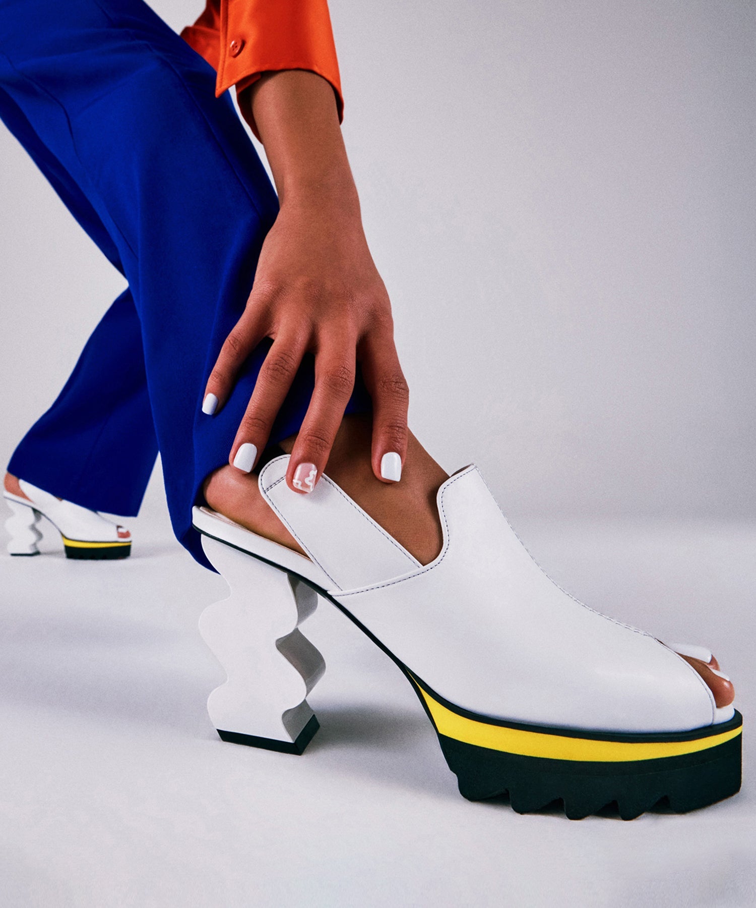 iRi - Reila White Open Toe Platform Heel -