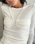 SAEMDI - BLANCHE FITTED JERSEY BRA TOP -