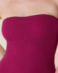 Andie Swim - The Kauai One Piece - Merlot Crochet, Classic -