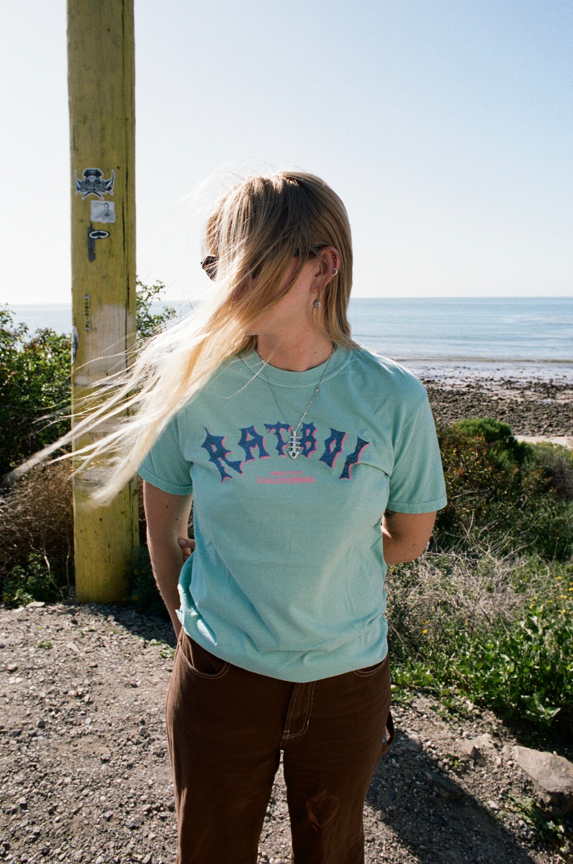 Rat Boi - Surf Logo T-Shirt - Seafoam -