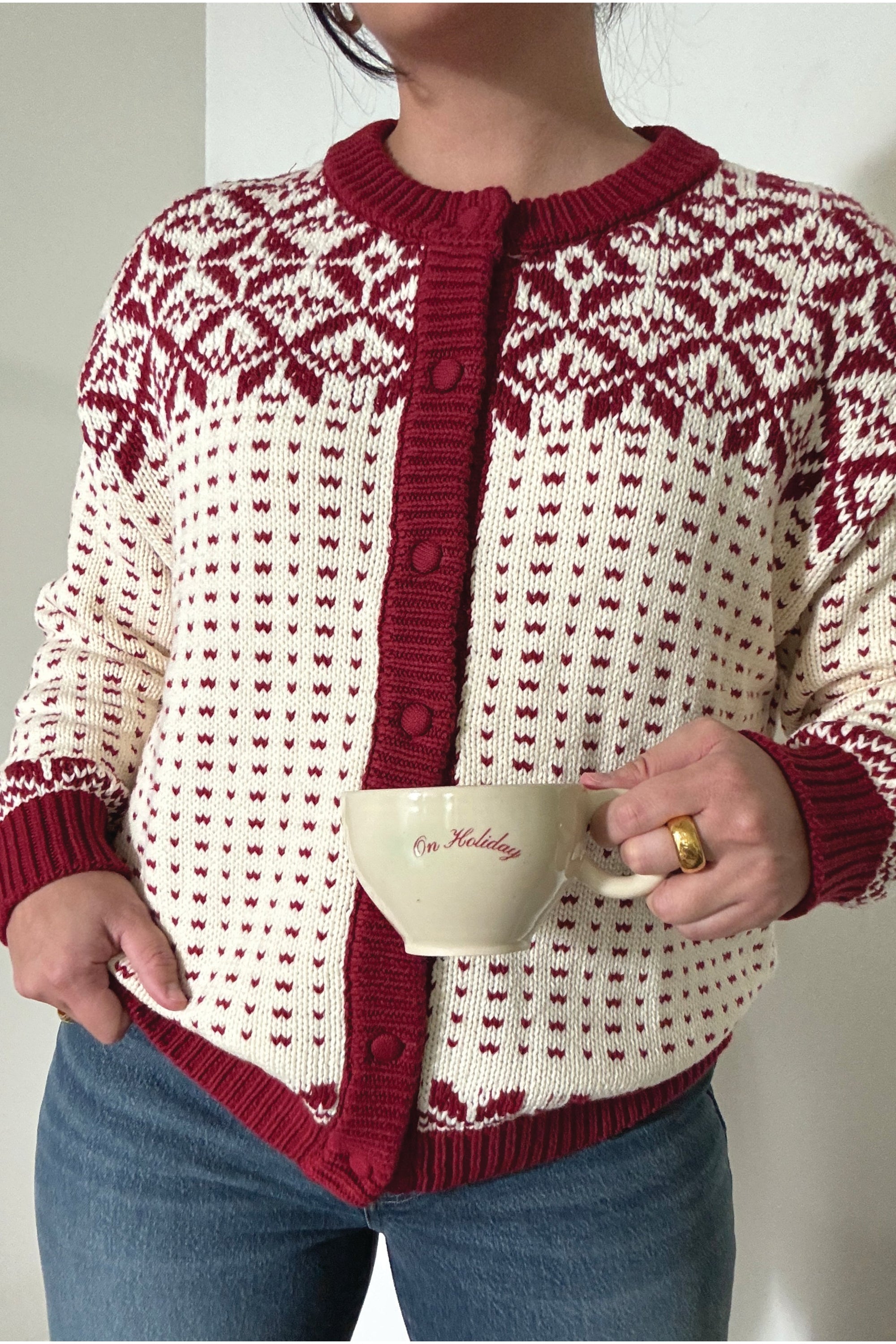 Callahan Knitwear - Oversized Maeve Cardigan - Red -