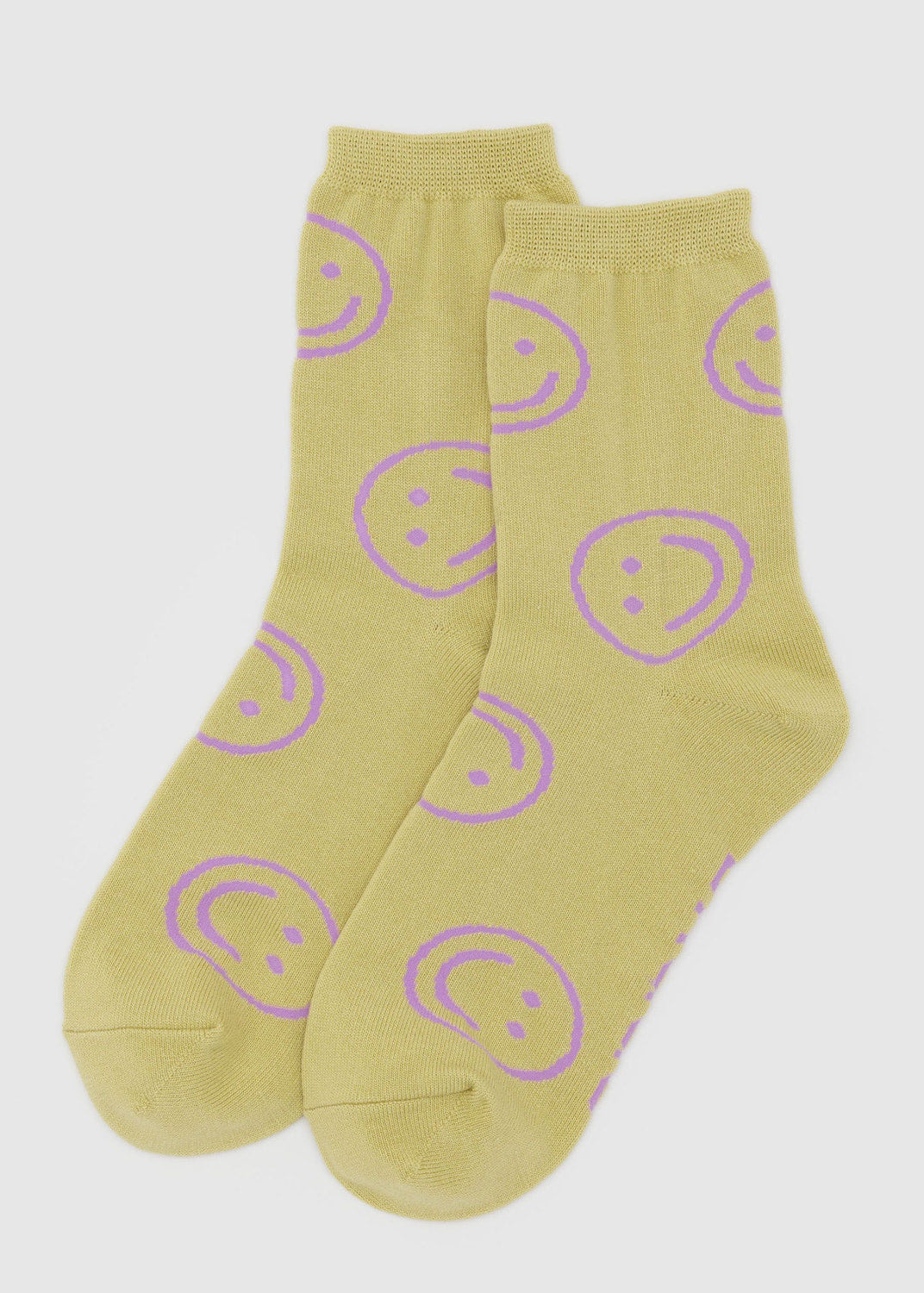 Baggu - Crew Sock - Straw Happy -