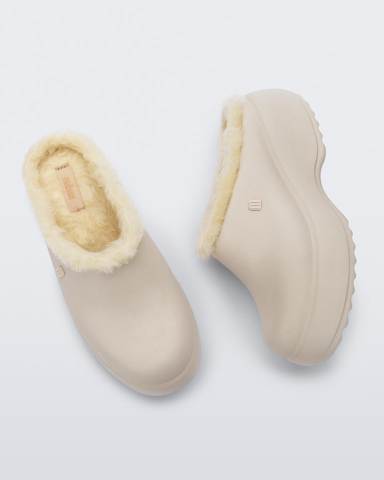 Melissa - Free Clog Fluffy Platform - Light Beige -