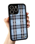 Hand Pic Image 01 Blue Plaid iPhone Case