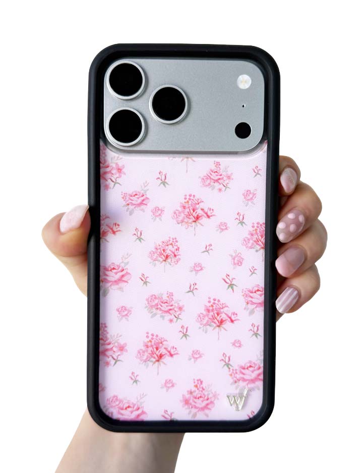 Hand Pic Image 01 Forget Me Not Floral Pink iPhone Case