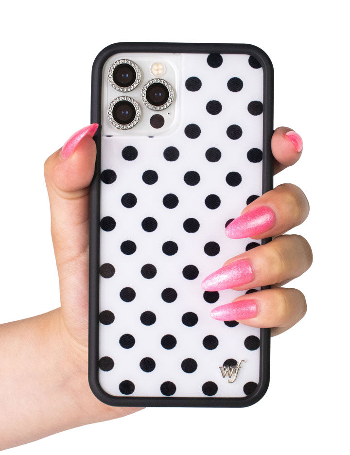 Hand Pic Image 01  Polka Dot | White and Black iPhone Case