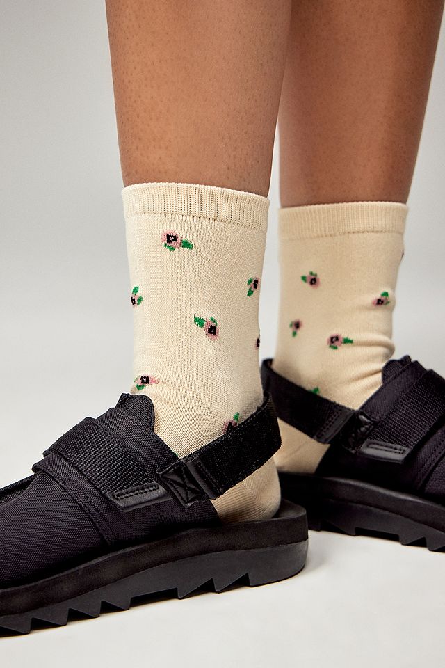 Baggu - Crew Sock - Cream Rosette -