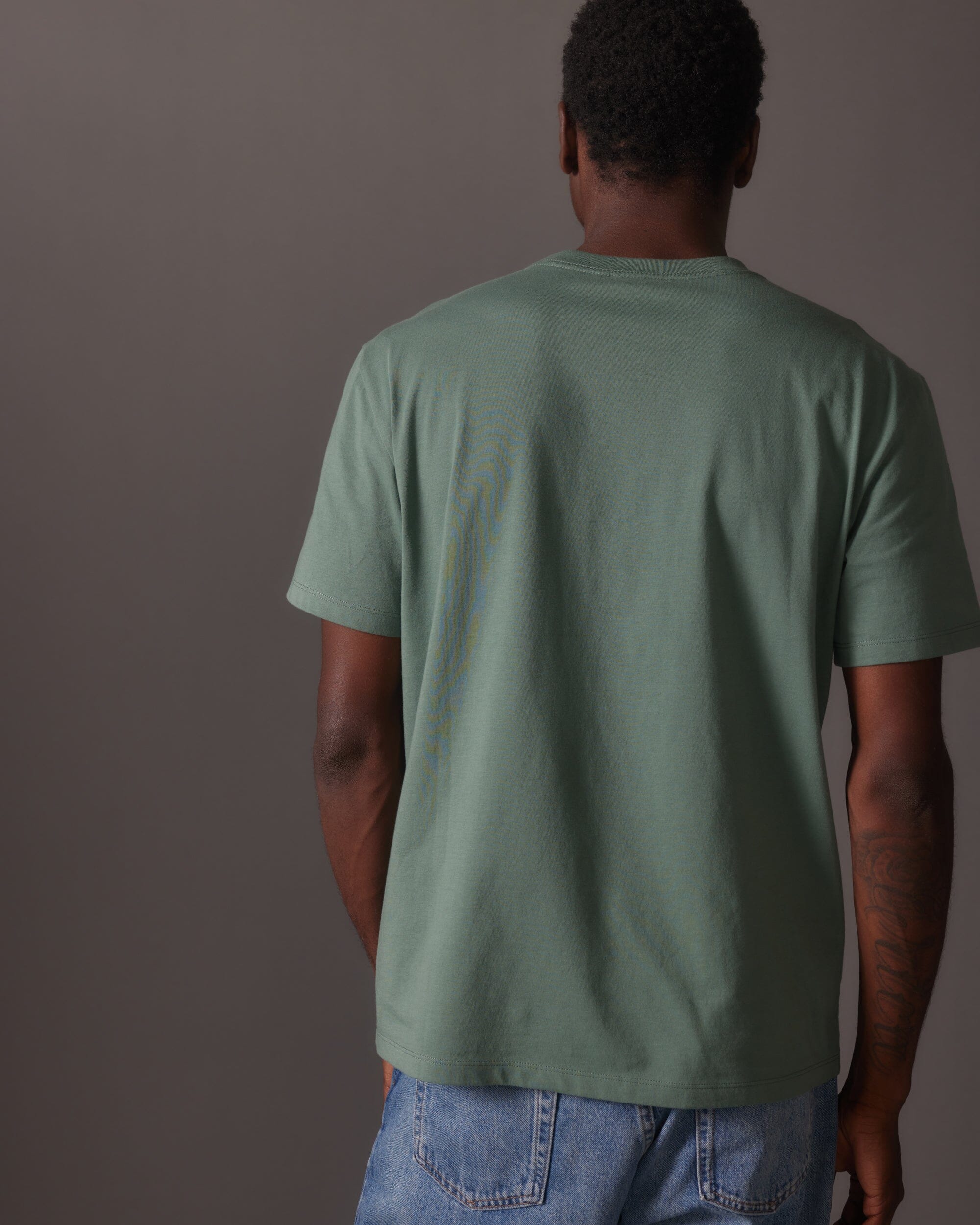 Richer Poorer - Mens Pima Pocket Tee - Sage Leaf -