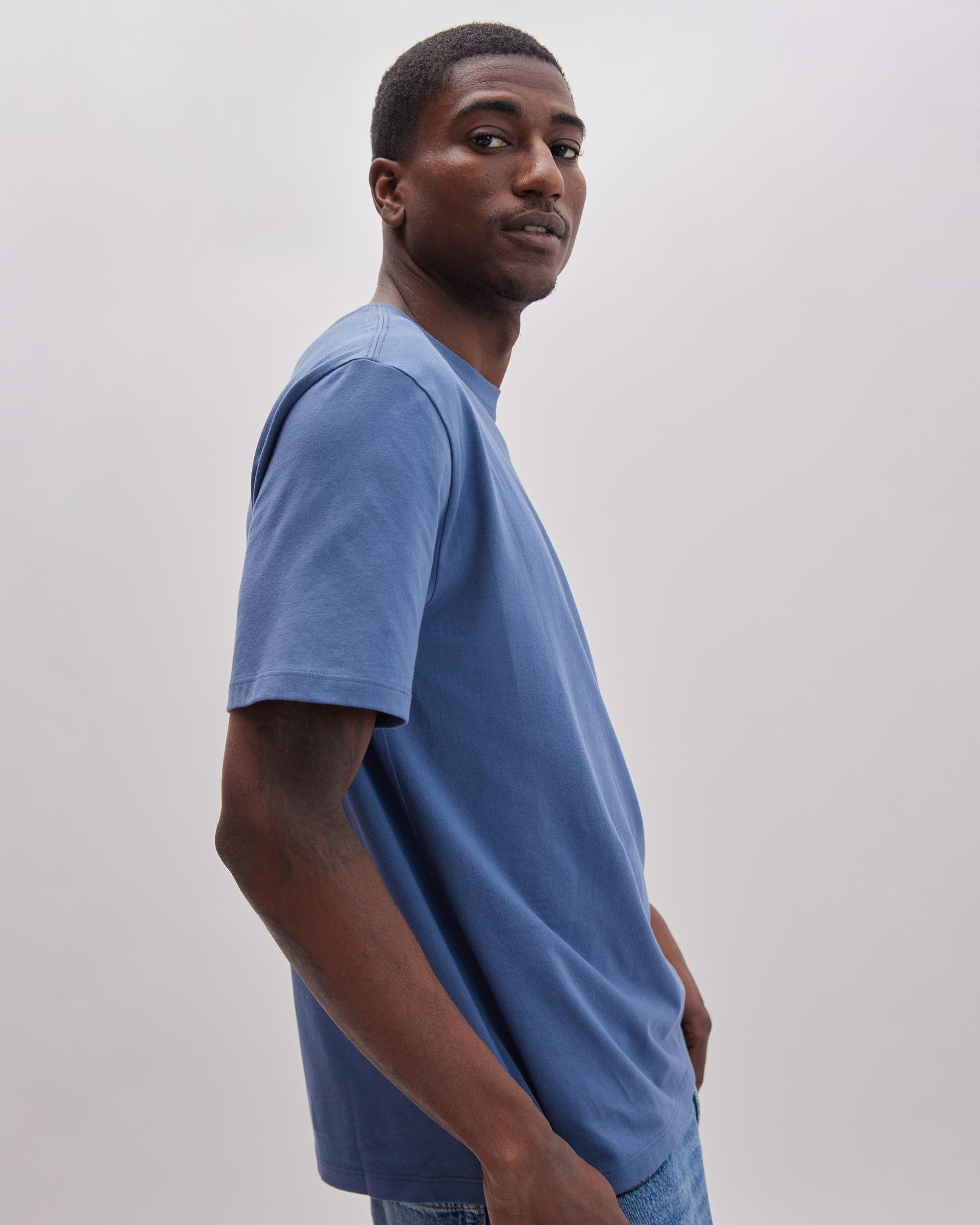 Richer Poorer - Mens Pima Pocket Tee - Vintage Indigo -