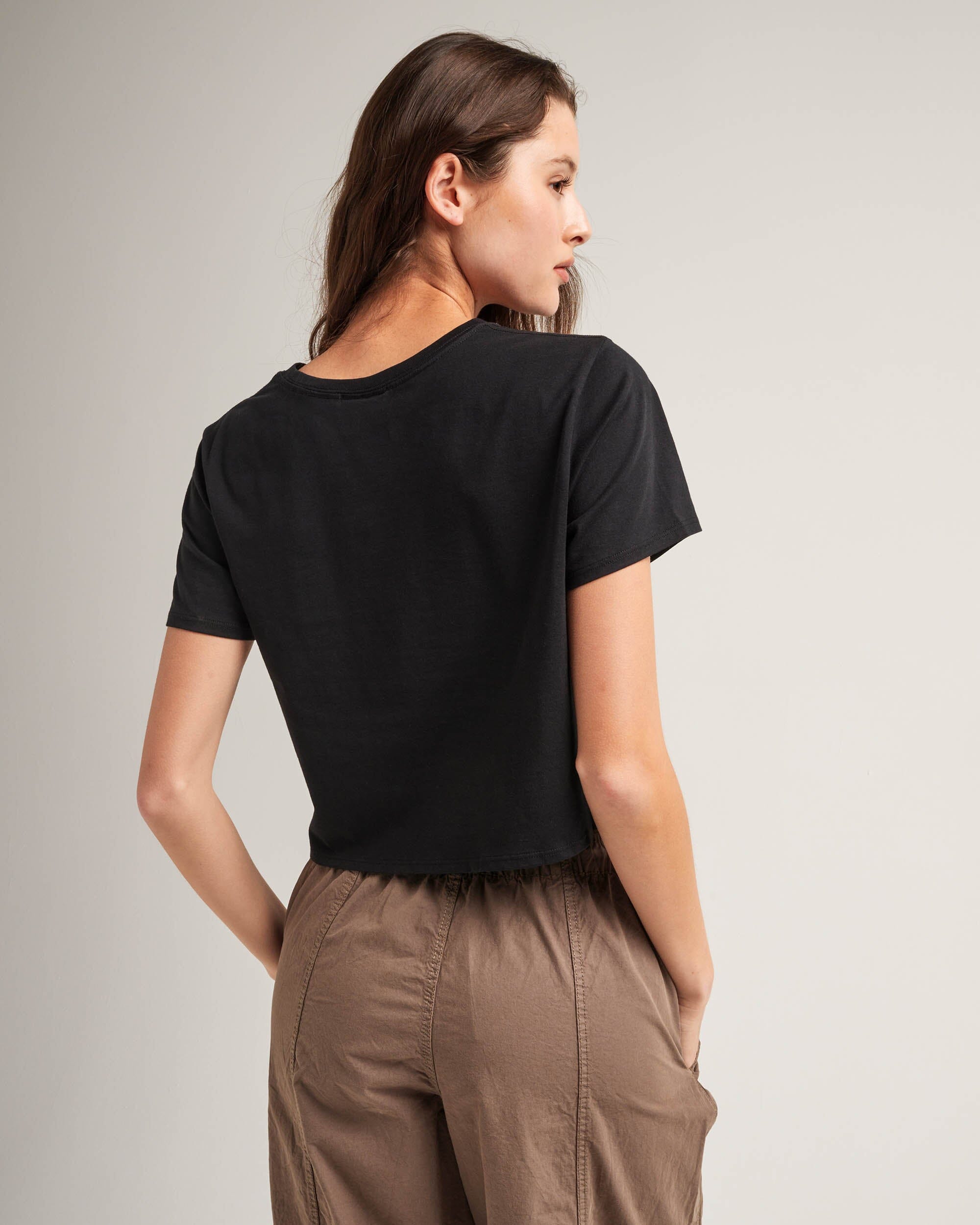 Richer Poorer - Pima Boxy Crop Tee - Black -