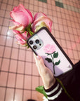 Lifestyle Image 02 Pink Rose iPhone Case