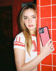 Lifestyle Image 02 Red Gingham Hearts iPhone Case