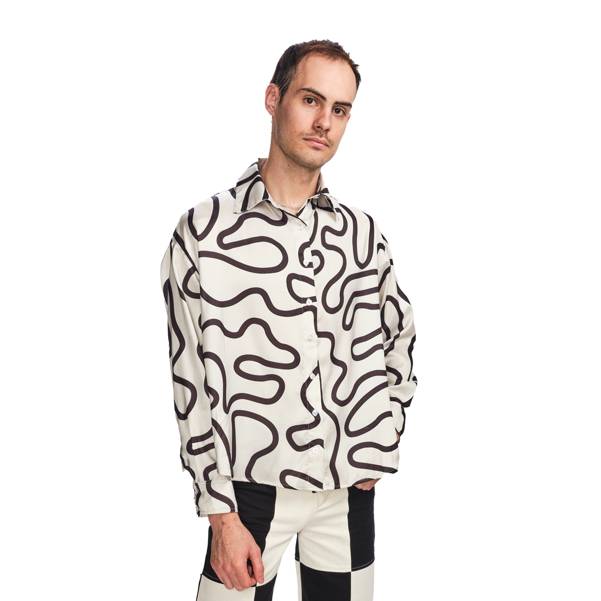 Boyko - Blake Blouse - Black/Ivory Squiggle -