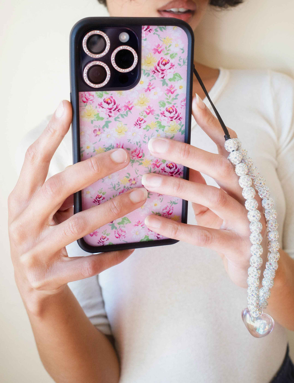 Wildflower - Pink Heart Wristlet -