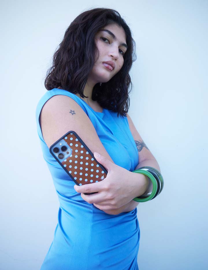 Supporting Image 04 Polka Dot | Brown and Blue iPhone Case