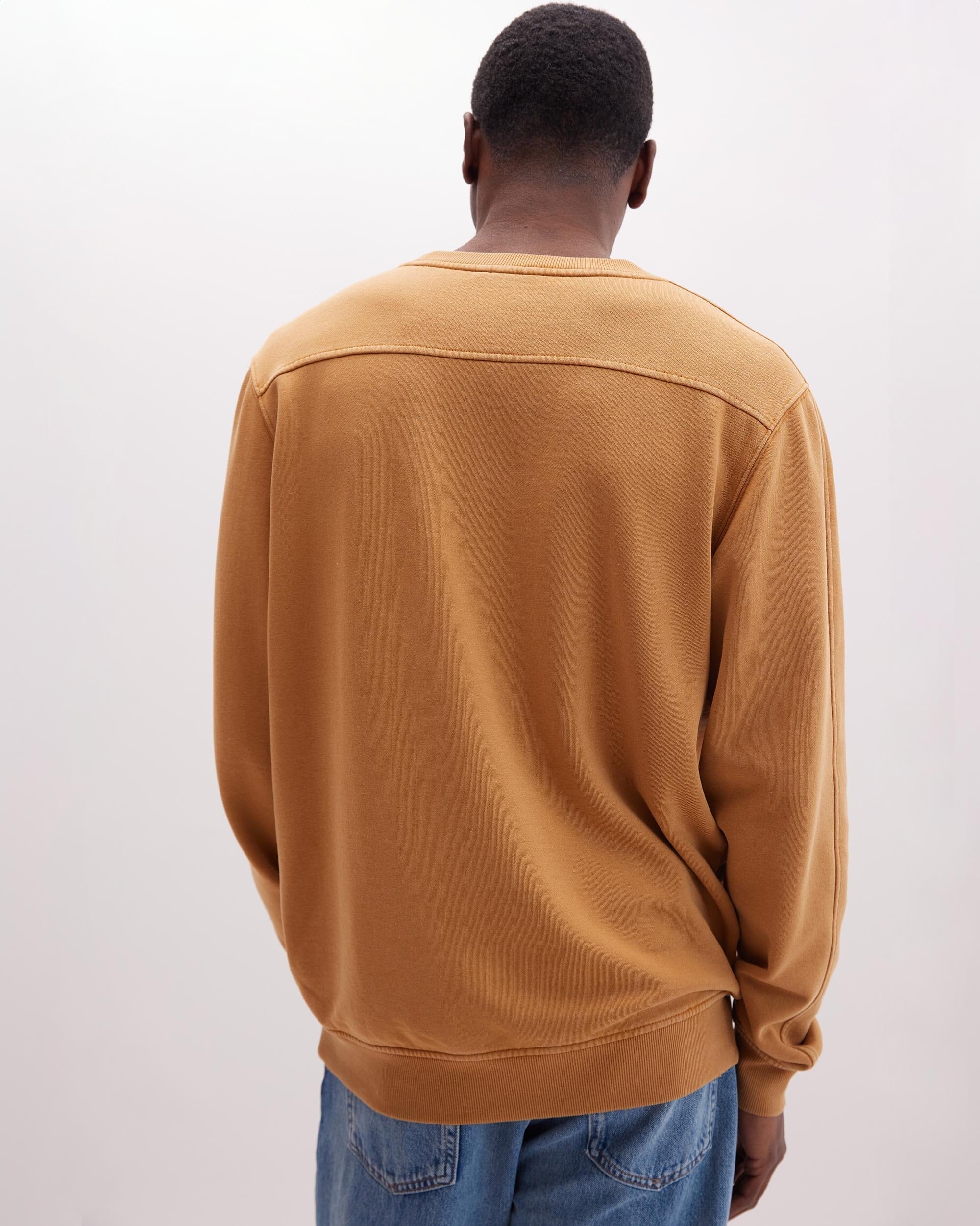 Richer Poorer - Mens Recycled Fleece Sweatshirt - Mineral Gold Spice -