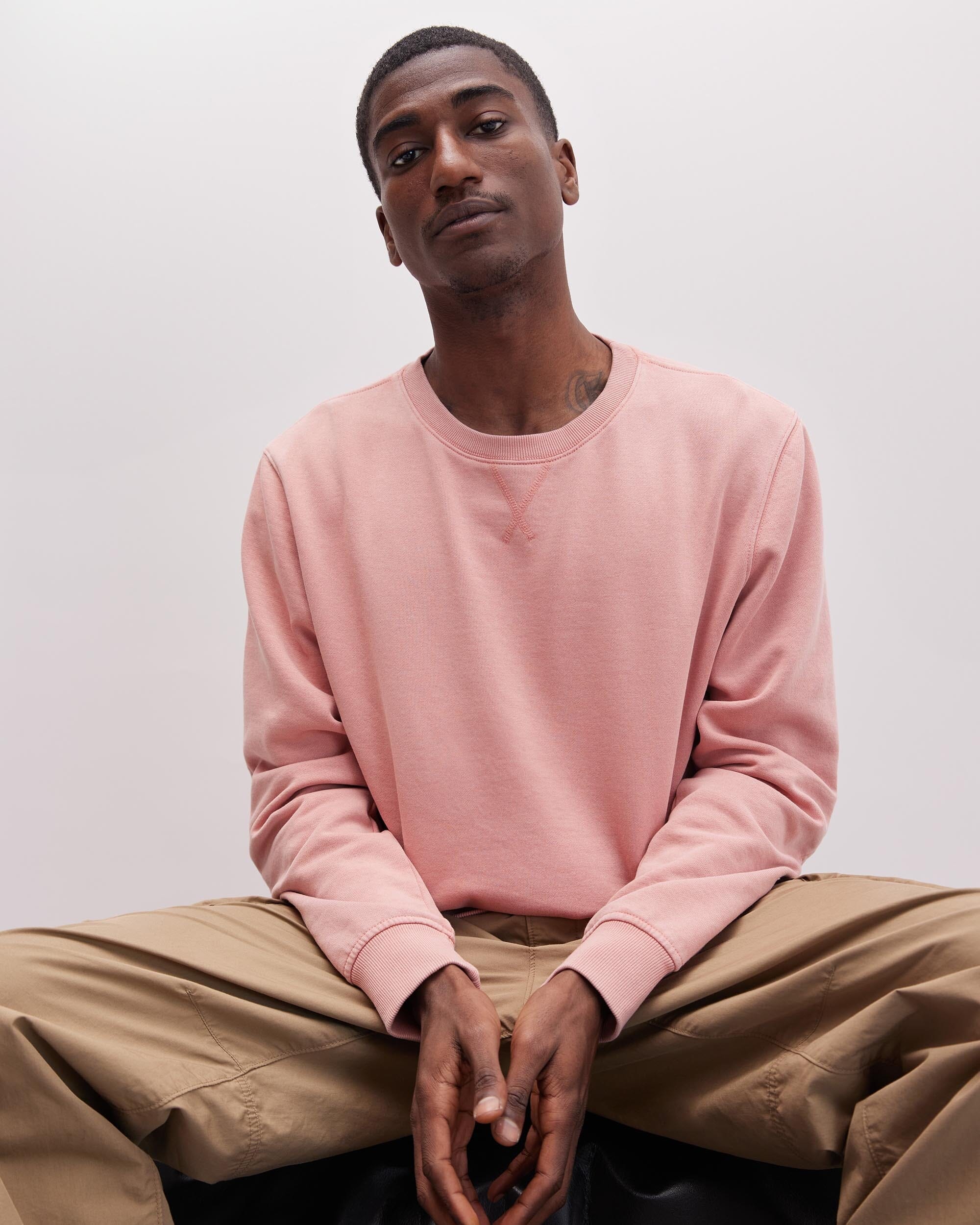 Richer Poorer - Mens Recycled Fleece Sweatshirt - Mineral Pink Sands - MINERAL PINK SANDS