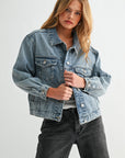 Jemina Denim - The Aura Cropped Denim Jacket -