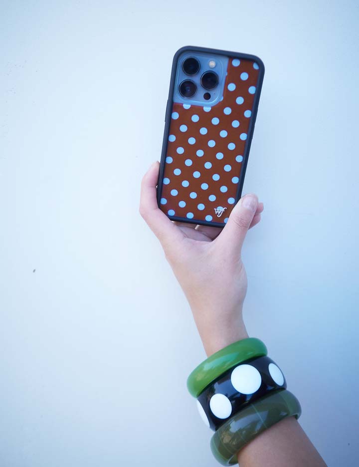 Supporting Image 07 Polka Dot | Brown and Blue iPhone Case