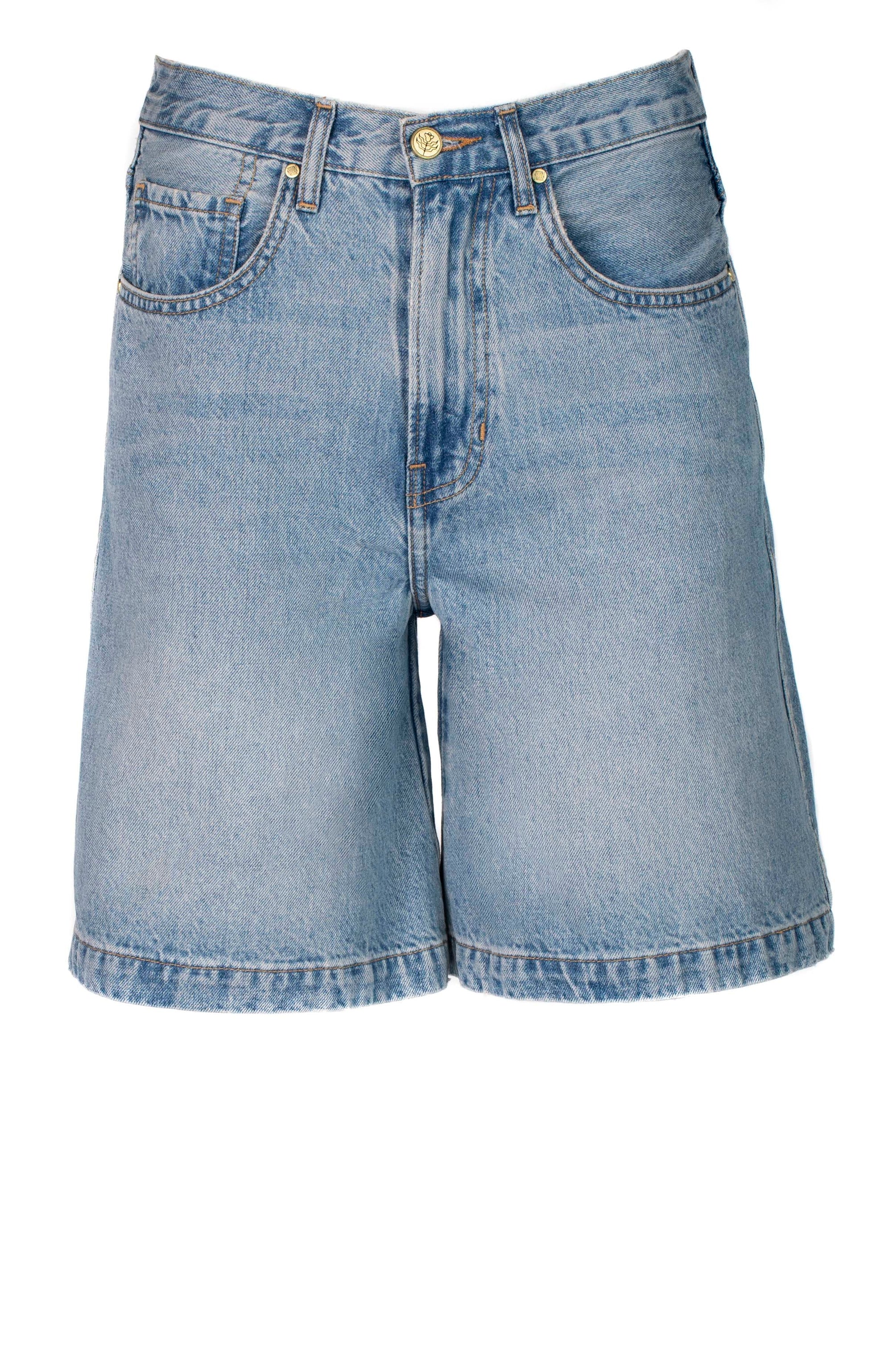 Nelle Atelier - The Sara Petite Denim Bermuda Shorts - Sky -