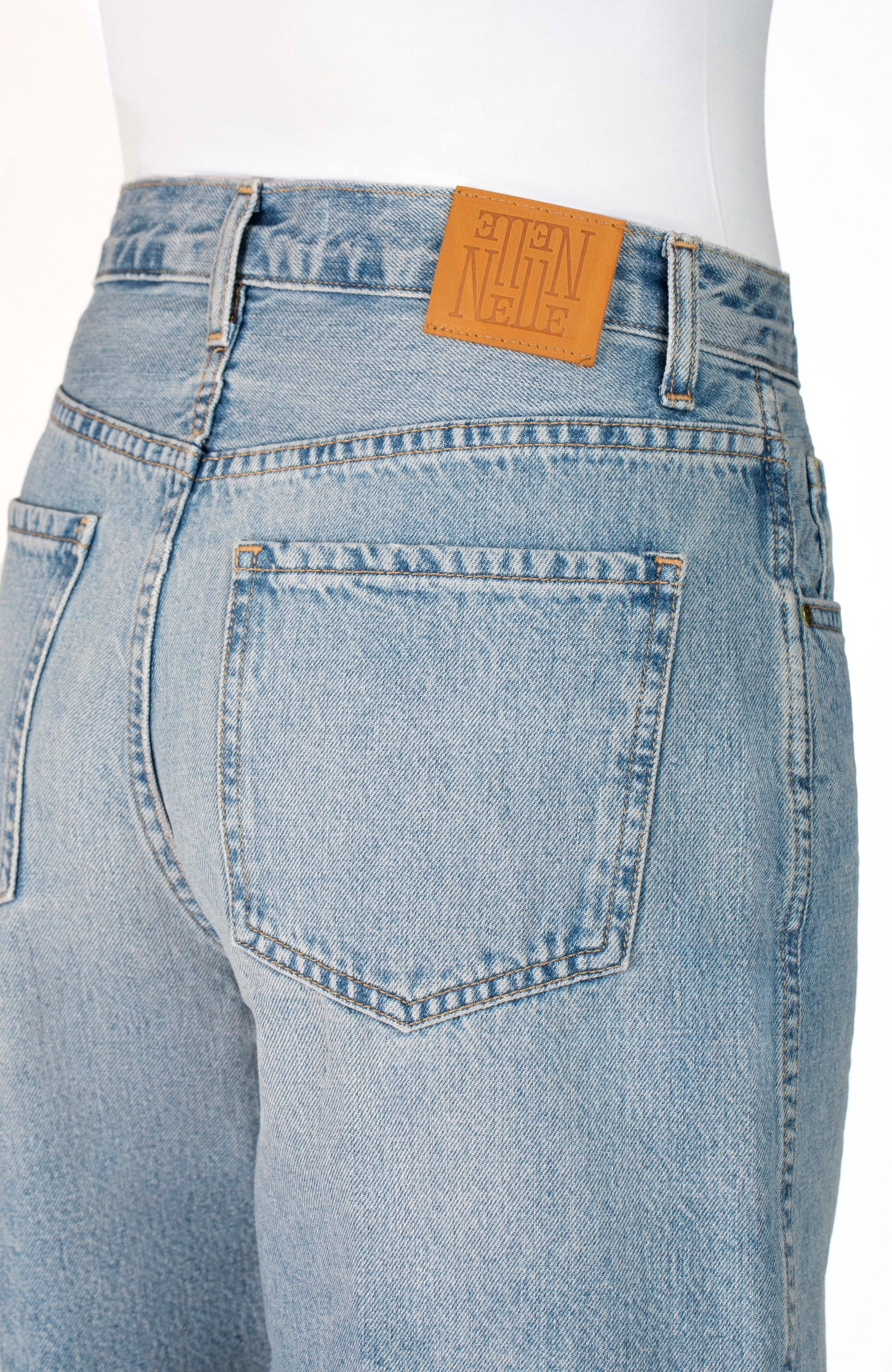 Nelle Atelier - The Sara Petite Denim Bermuda Shorts - Sky -