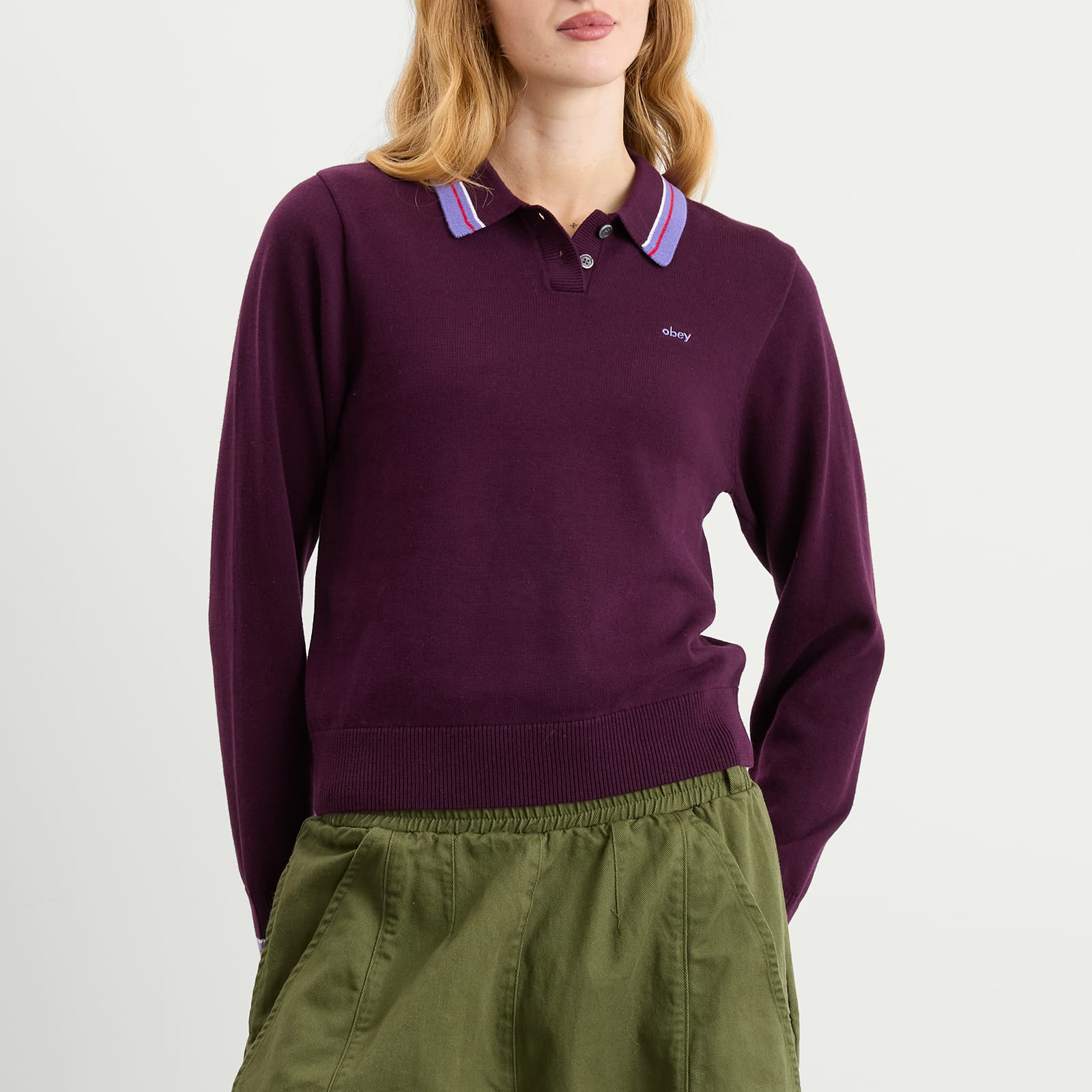 Obey - Goalie Polo Sweater - Beet -