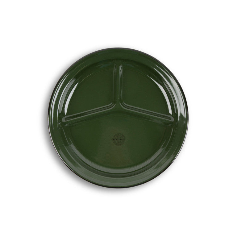 Crow Canyon Home - Camp Wandawega x CCH Divided Camp Plate - Forest Green, Set of 2 -