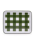 Crow Canyon Home - Max Humphrey x CCH Gingham Small Rectangle Tray - Forest Green -
