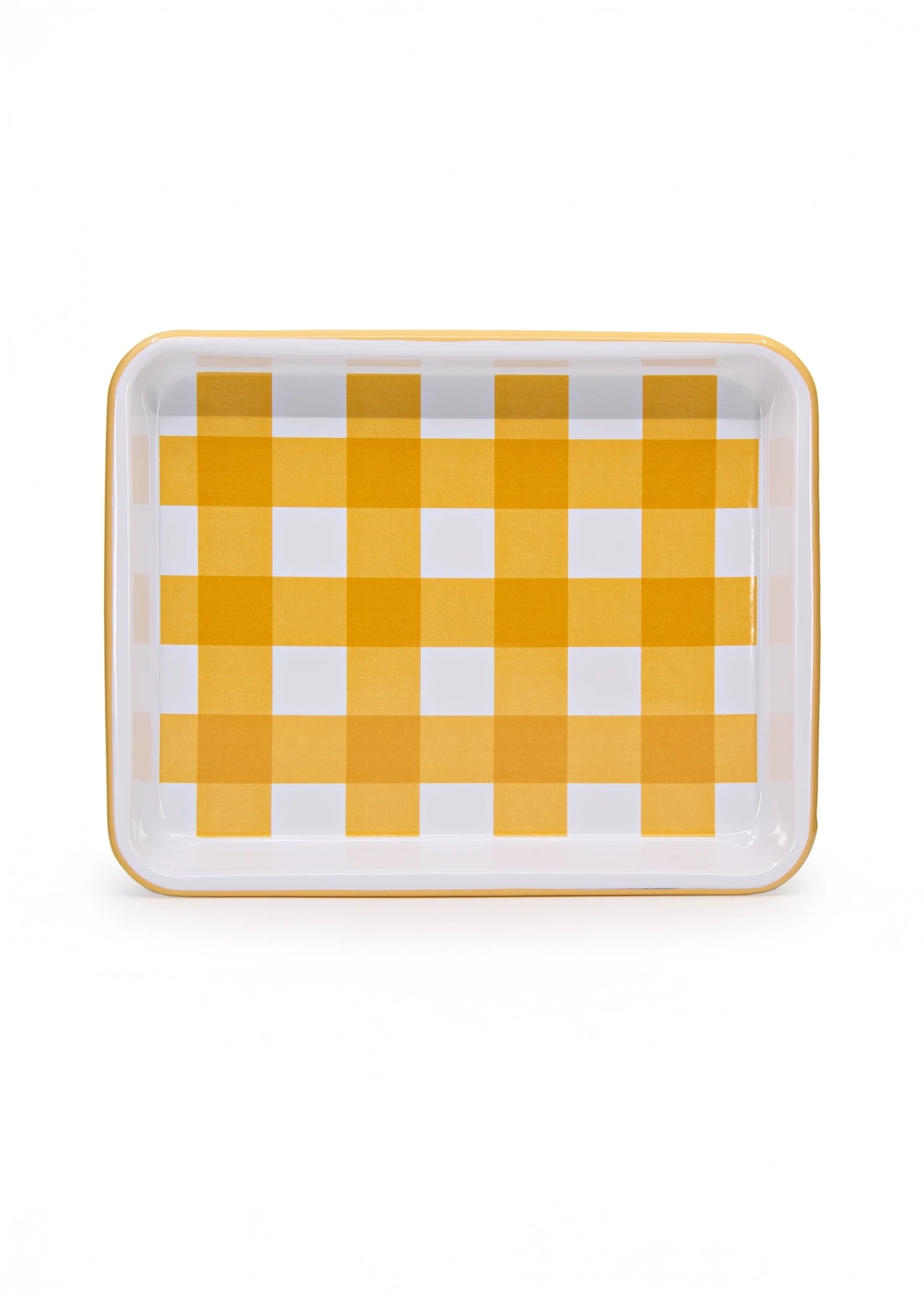 Crow Canyon Home - Max Humphrey x CCH Gingham Small Rectangle Tray - Yellow -
