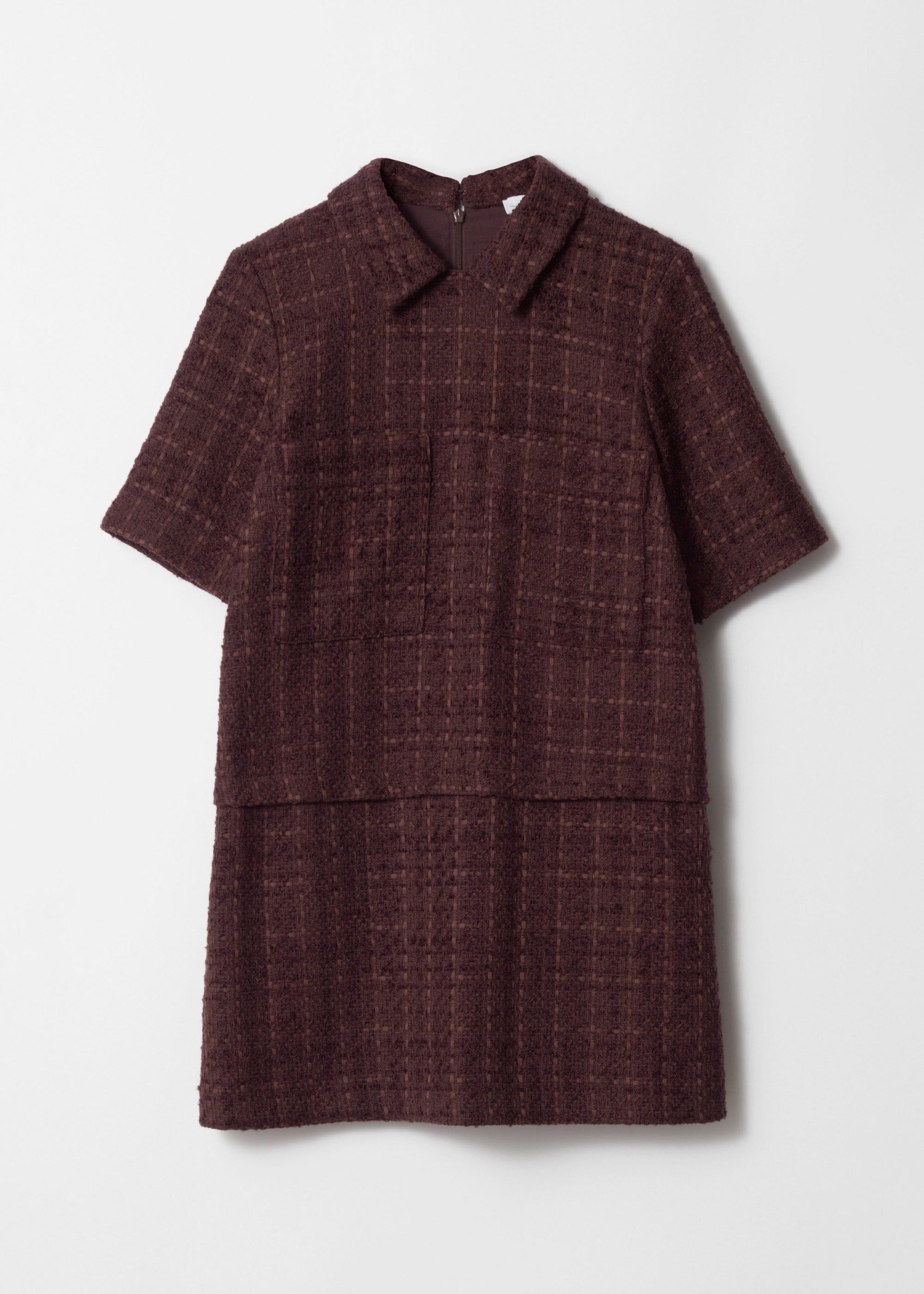 & Other Stories - Bardot Tweed Dress - Brown -
